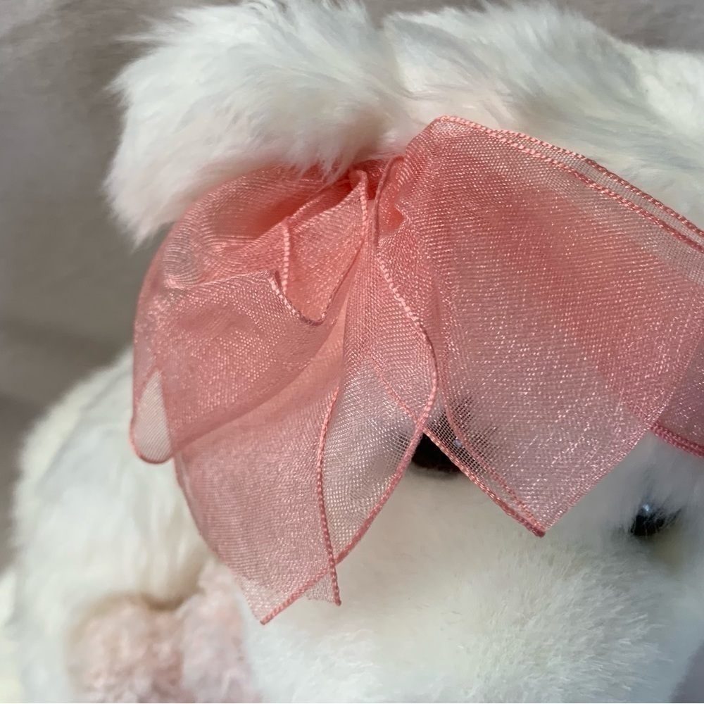Vintage Gund “Momma’s Love” Stuffed Bear Mini Bear Toy Bow White Pink - Picture 3 of 15